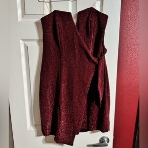 Elegant Burgundy Wrap Dress